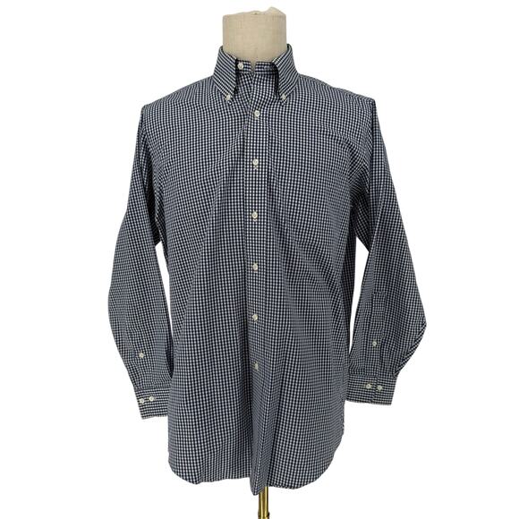 Brooks Brothers Blue White Gingham Check Button Down Dress Shirt Men’s 15.5 - Picture 1 of 6